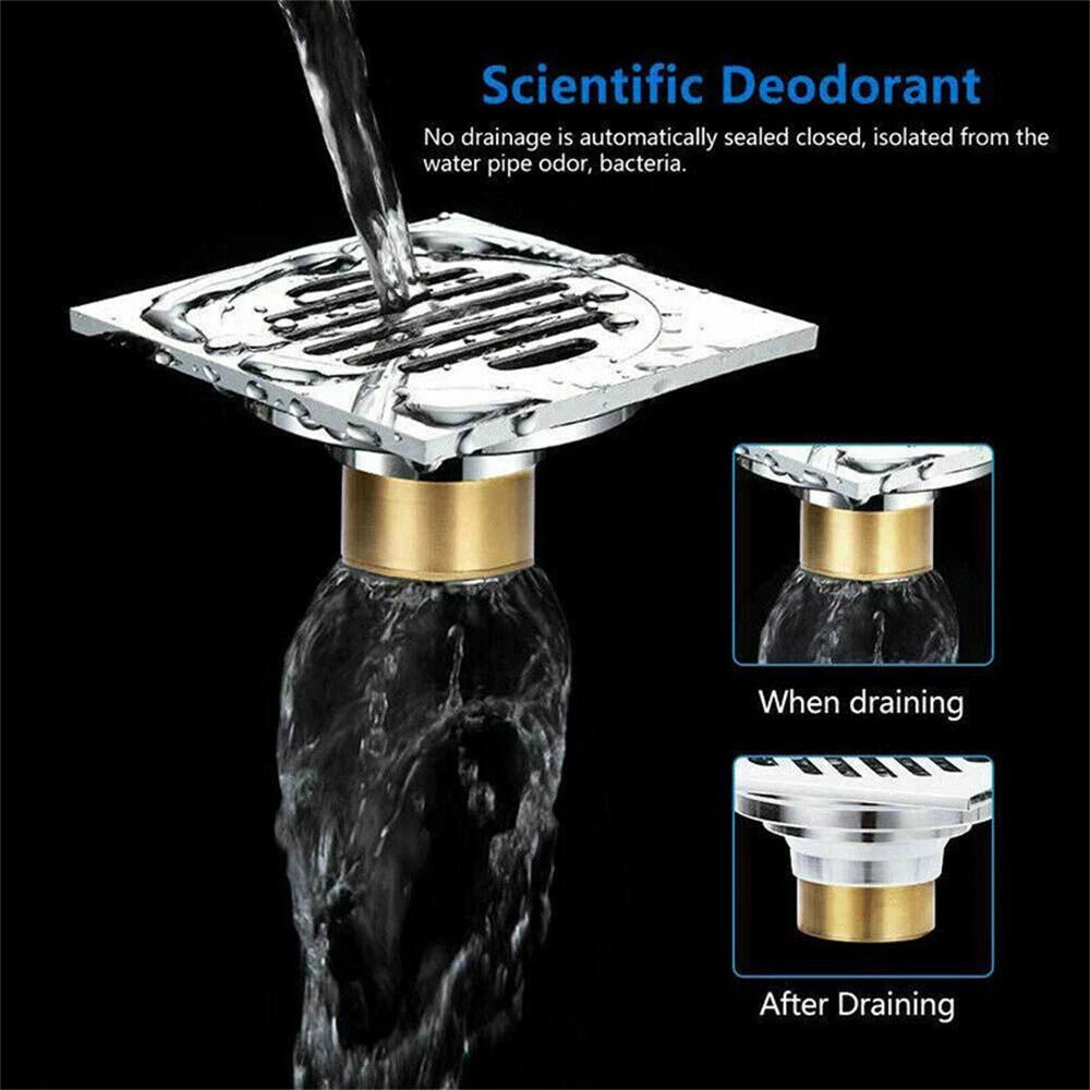 Tile Insert Floor Waste Shower Grate Drain Brass Bathroom Shower Kitchen - Image 5