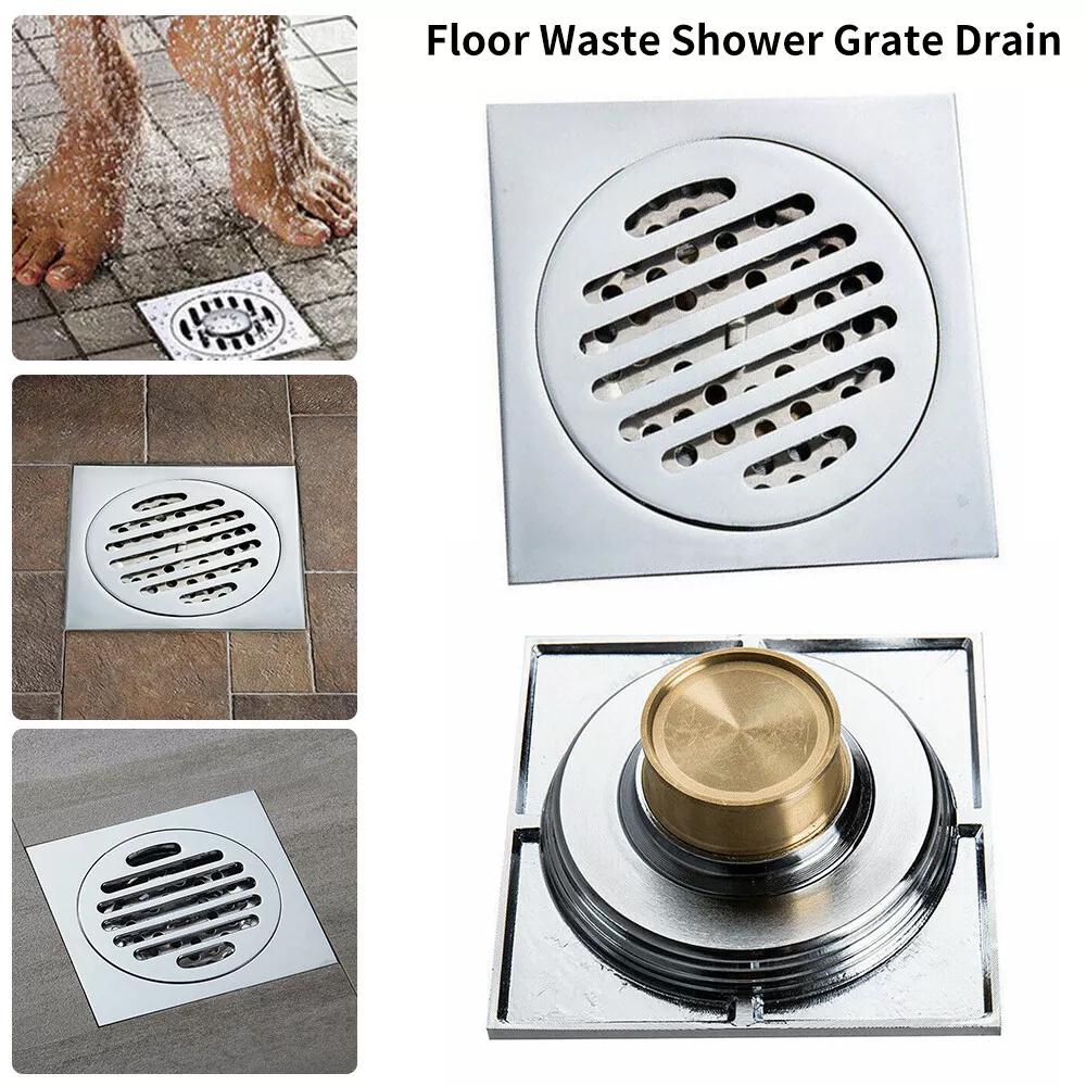 Tile Insert Floor Waste Shower Grate Drain Brass Bathroom Shower Kitchen - Image 3