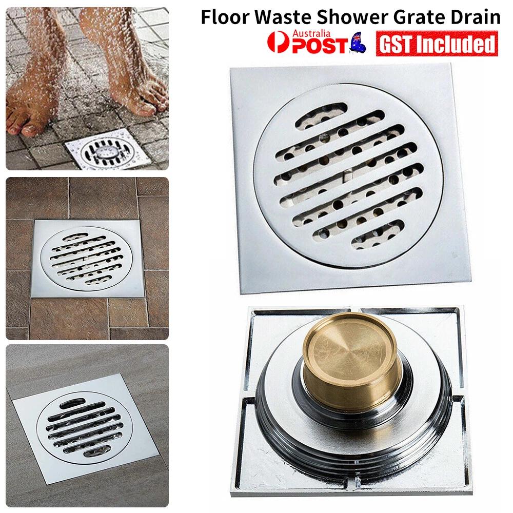 Tile Insert Floor Waste Shower Grate Drain Brass Bathroom Shower Kitchen