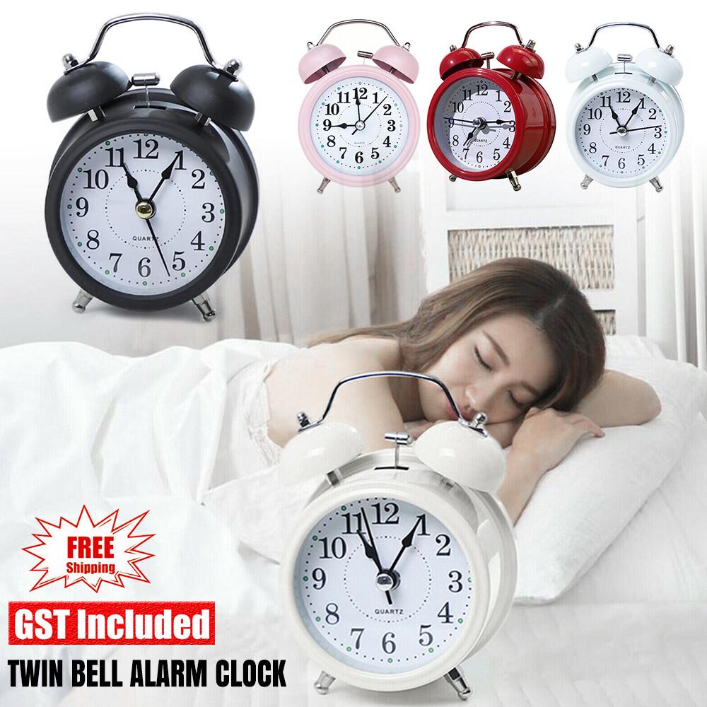 Twin Bell Alarm Clock Vintage Retro Loud Clocks Battery Bedside Desk Analogue