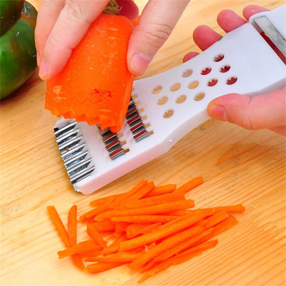 Vegetable Grater 5 in 1 Hand Held Julienne Cutter Potato Fruit Slicer Peeler - Image 4
