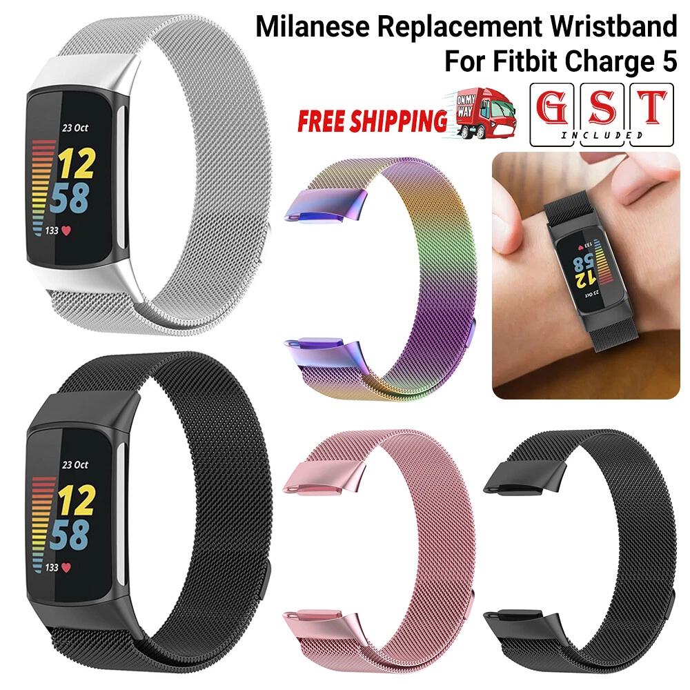 Watch Strap Milanese Stainless Steel Band Magnetic Loop For Fitbit Charge 5