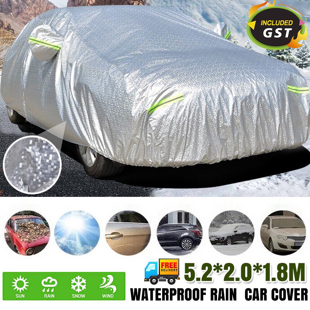 AU Waterproof Aluminum Car Cover 6 Layer Large Rain UV Dust Hail Resitant Full