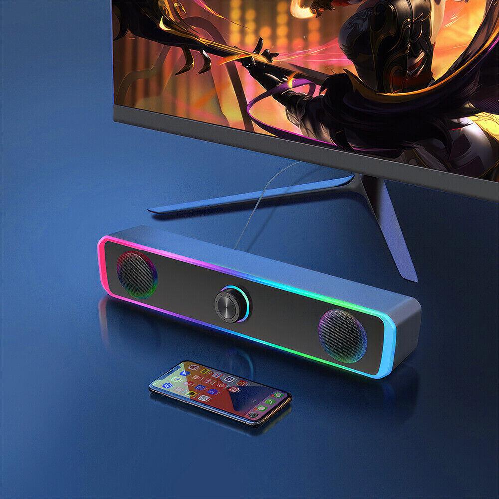 AU Wired USB Powered/Bluetooth 5.0 Computer Stereo LaptopSpeakers for Desktop PC - Image 7