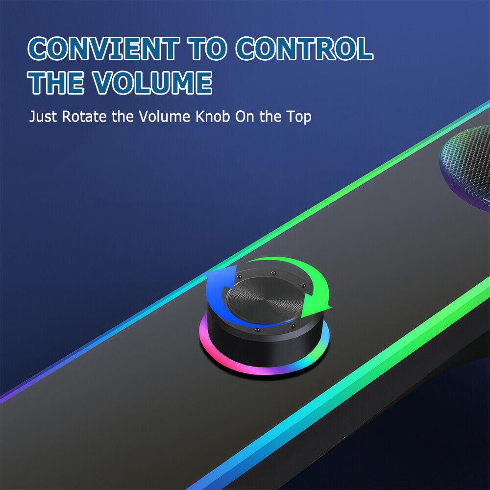 AU Wired USB Powered/Bluetooth 5.0 Computer Stereo LaptopSpeakers for Desktop PC - Image 4