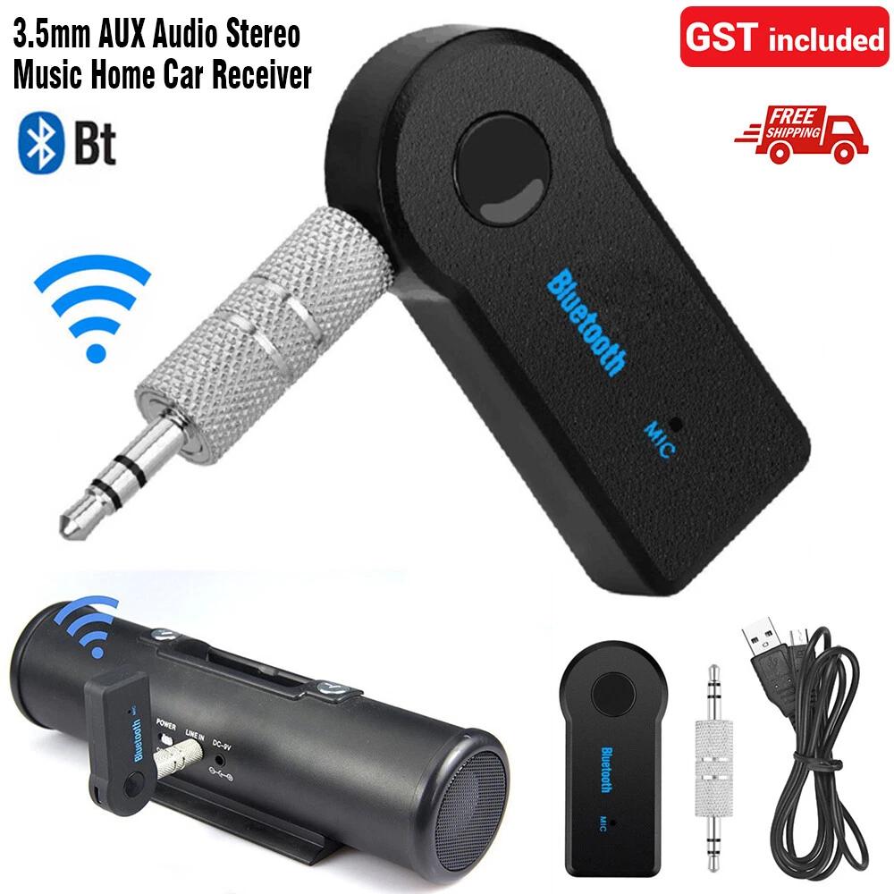 AU Wireless Bluetooth 3.5mm AUX Audio Stereo Music Home Car Receiver Adapter and M