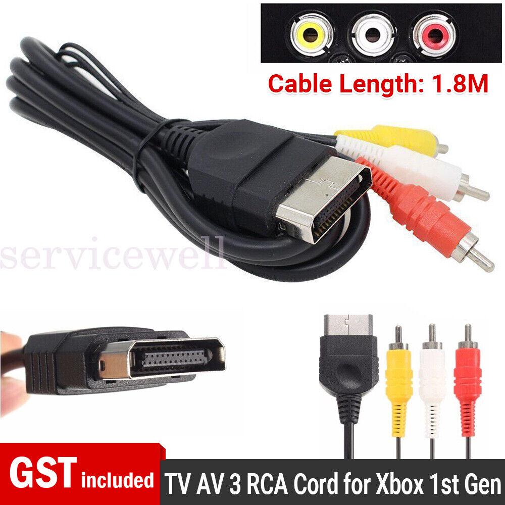 AV Audio Video TV RCA Cord Cable For Microsoft Original/Classic Xbox 1st Gen