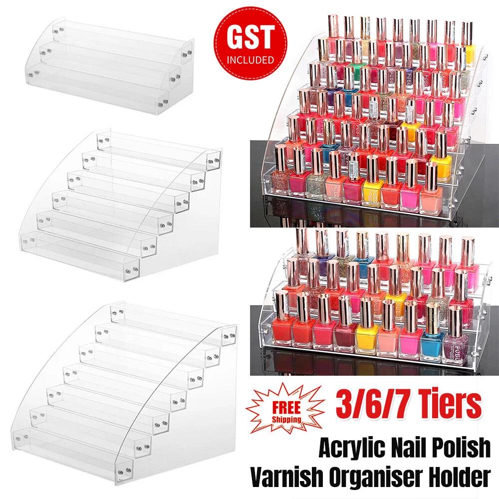 Acrylic Nail Polish Varnish Organiser Holder Desk Storage Stand Display Rack AU