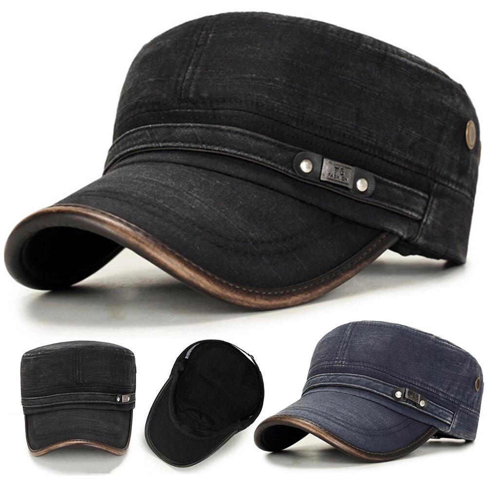 Adjustable Army Plain Hat Classic Cadet Field Military Cap Style Patrol Baseball - Image 6