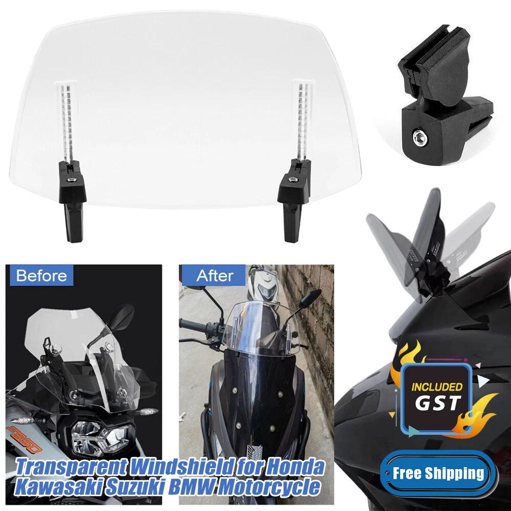 Adjustable Motorcycle Windshield Extension Universal Clip-on Windscreen Extender
