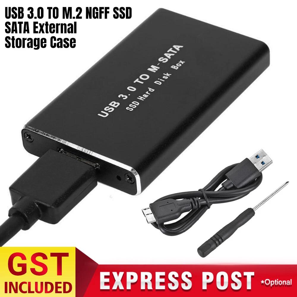 Aluminium M.2 NGFF SSD SATA TO USB 3.0 External Enclosure Storage Case Adapter