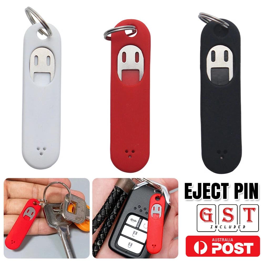 Anti Lost Sim Card Eject Pin Steel Needle Phone Tray Opener Silicone Key Keyring