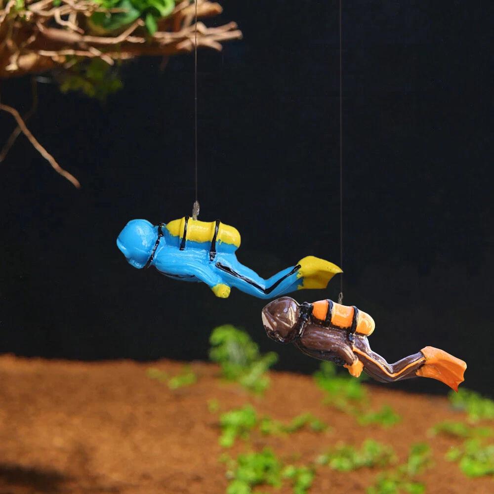 Aquarium Fish Tank Aquatic Landscape Diver Underwater Floating Ornament - Image 4