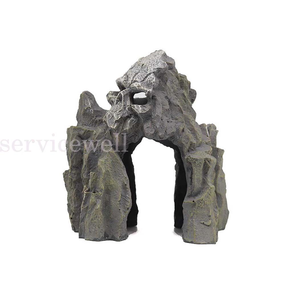 Aquarium Skull Cave Fish Tank Mountain Decoration Rock Decor Artificial Resin - Image 6