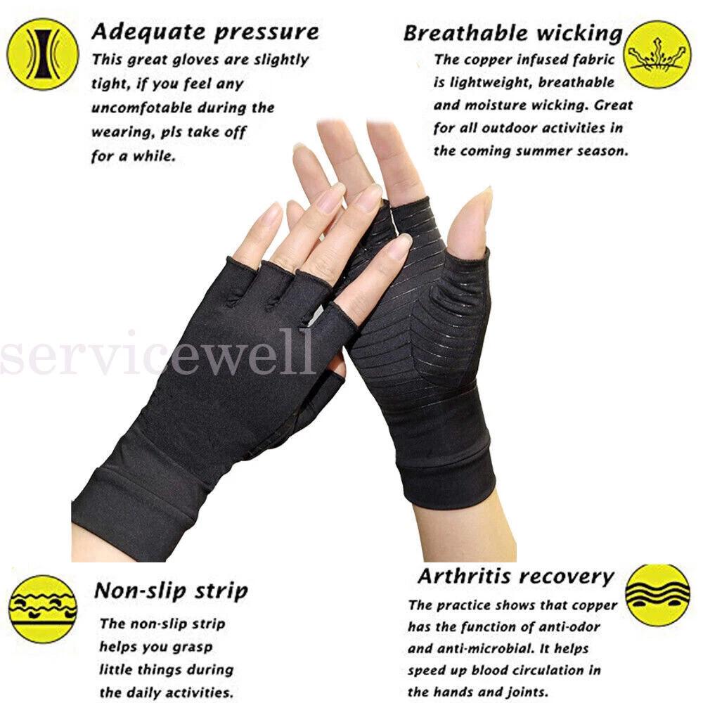 Arthritis Gloves Compression Joint Finger Pain Relief Hand Wrist Support Brace - Image 2