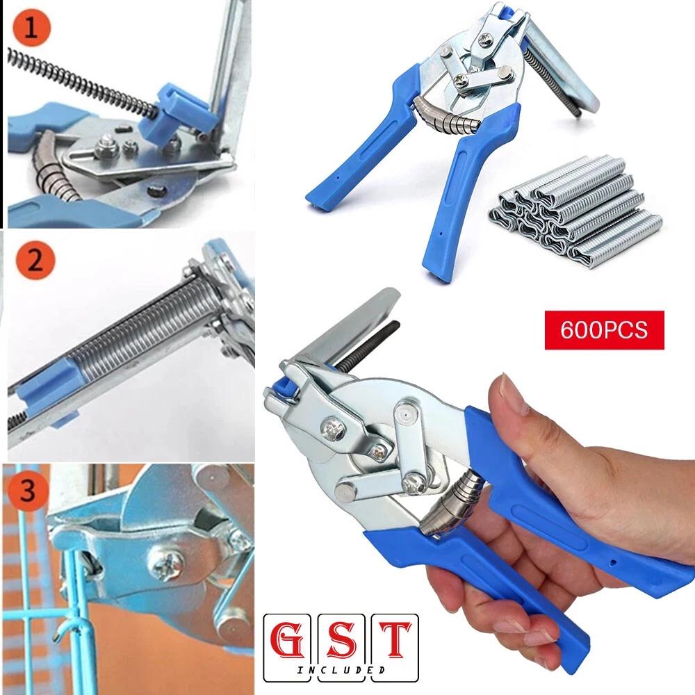 Auto-feed Hog Ring Pliers Tool M Type Nailer Steel Nail Rings Upholstery Install