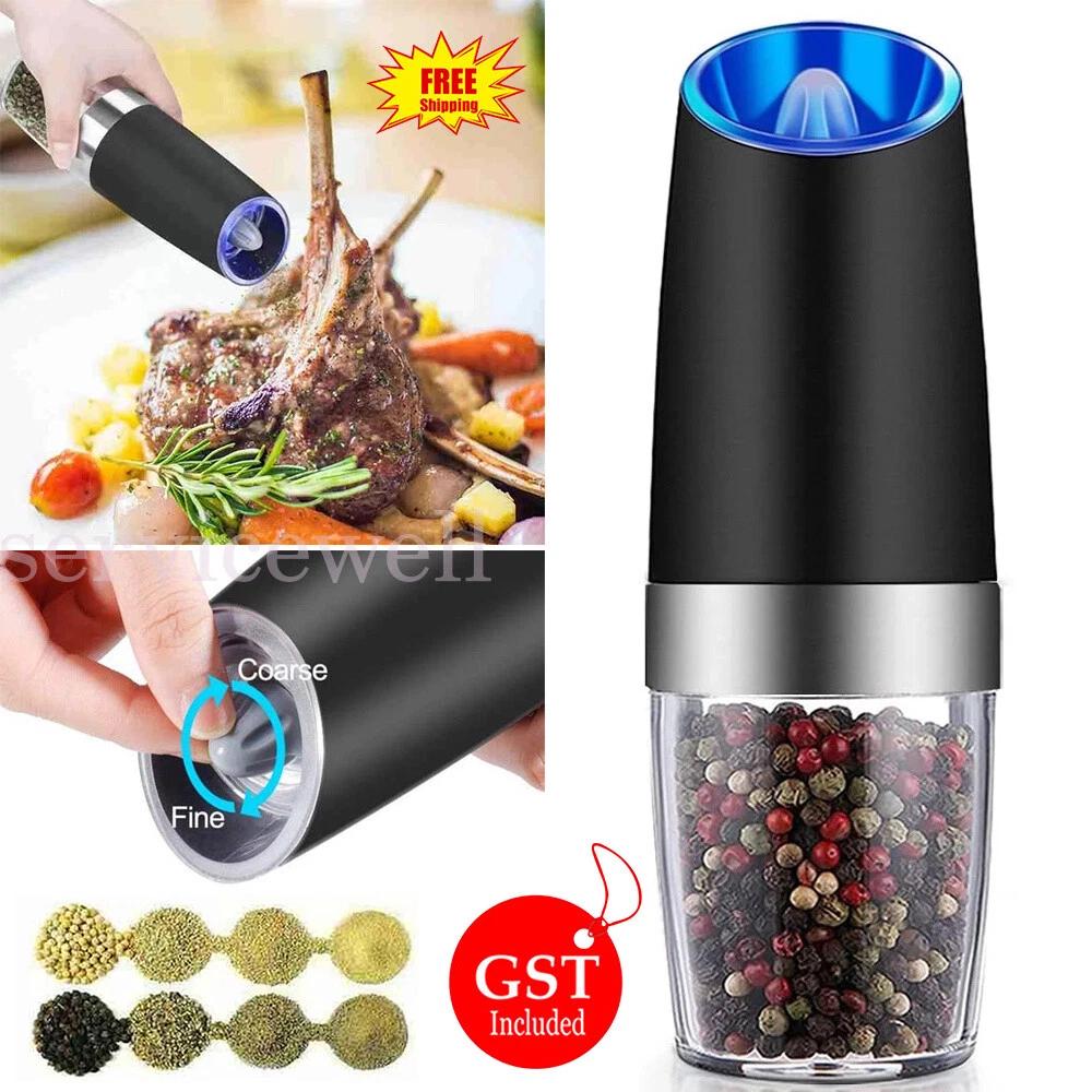 Automatic Gravity Electric Salt and Pepper Mill LED Grinder Battery-Operated