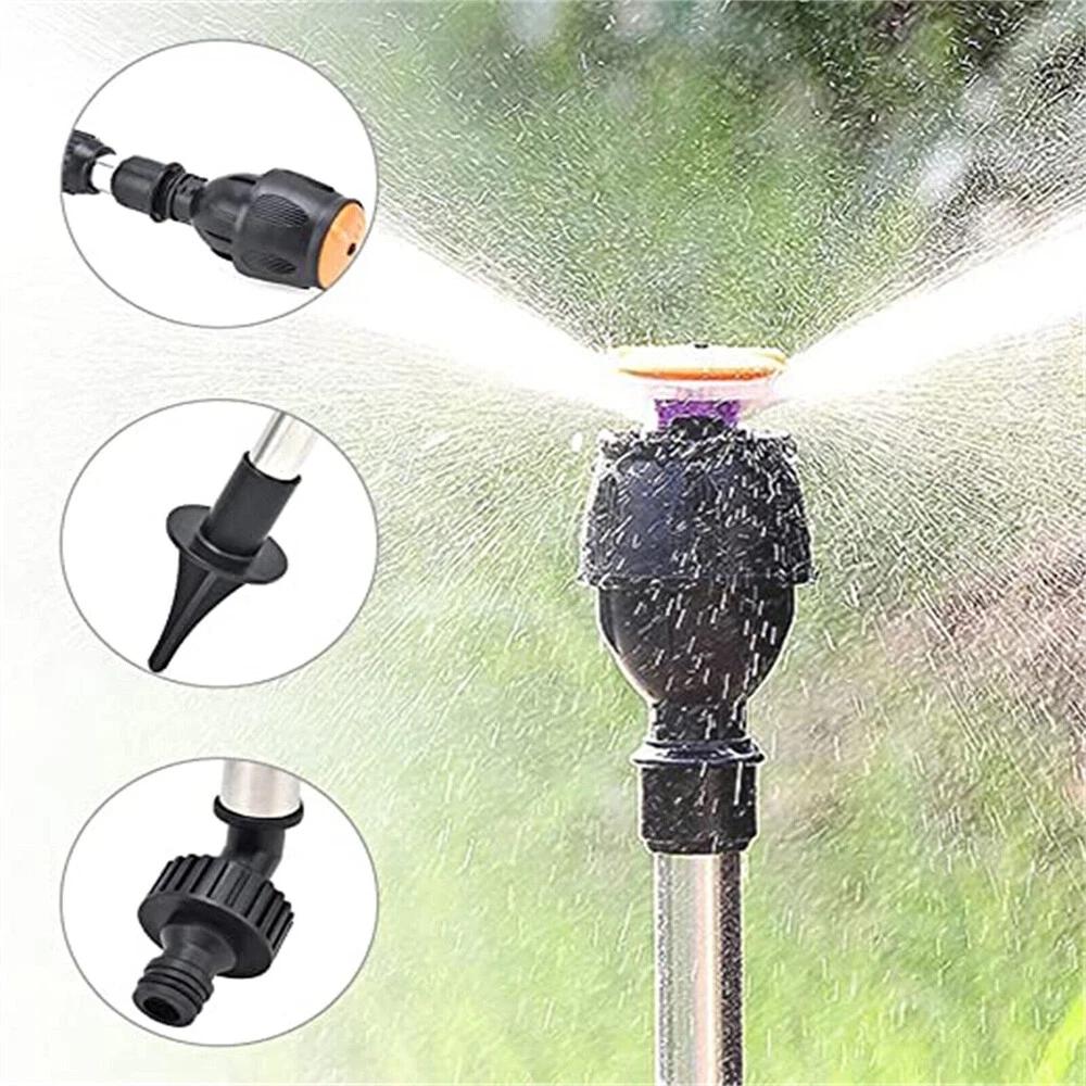 Automatic Rotating Sprinkler w/Tripod 360° Watering Nozzle for Garden Irrigation - Image 3