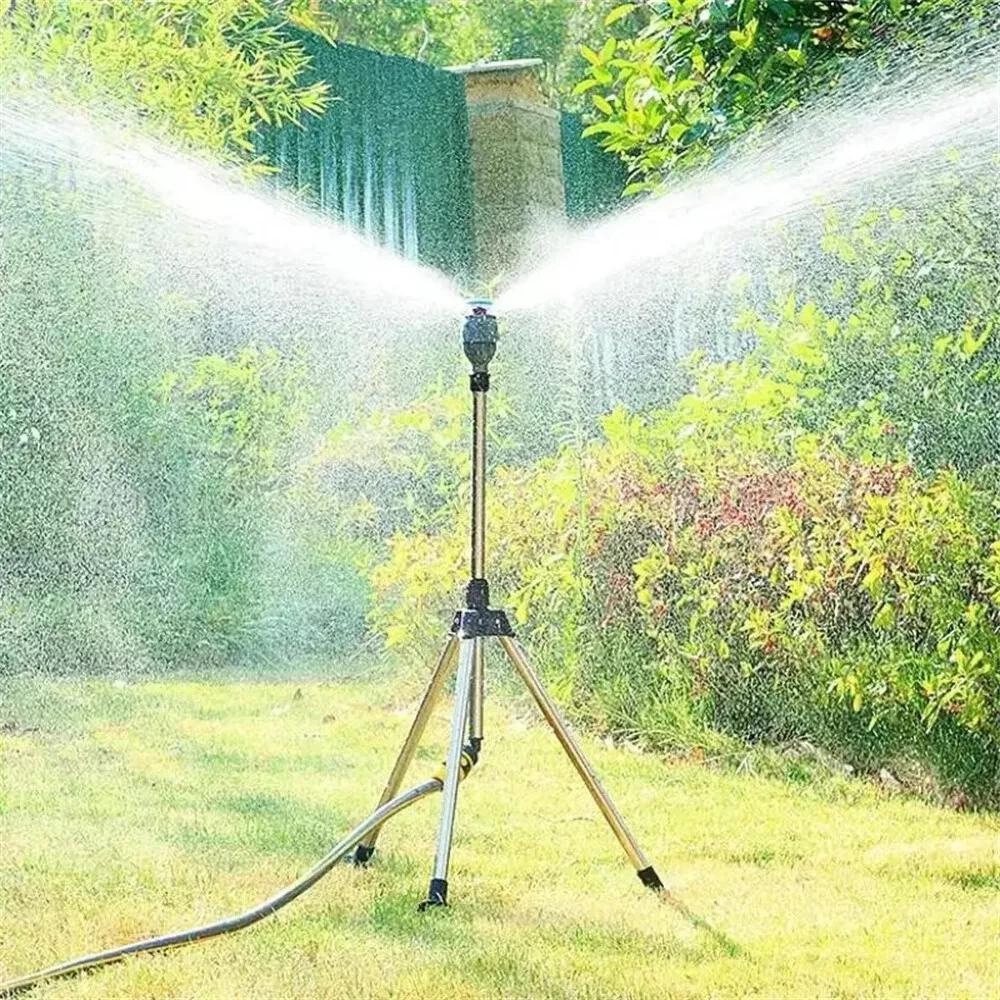 Automatic Rotating Sprinkler w/Tripod 360° Watering Nozzle for Garden Irrigation - Image 2