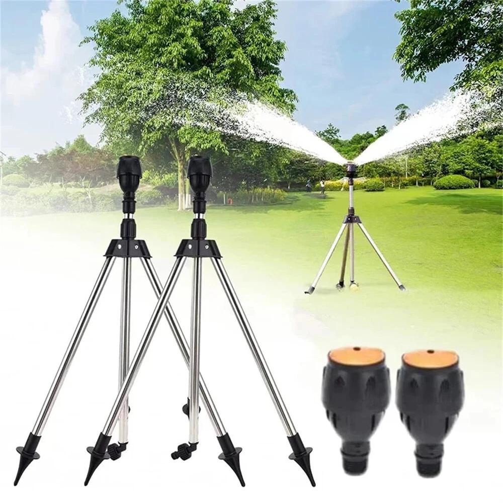 Automatic Rotating Sprinkler w/Tripod 360° Watering Nozzle for Garden Irrigation - Image 4
