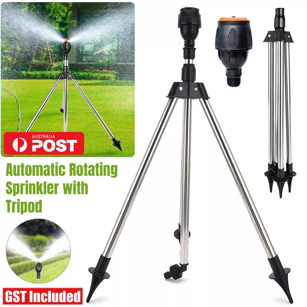 Automatic Rotating Sprinkler w/Tripod 360° Watering Nozzle for Garden Irrigation
