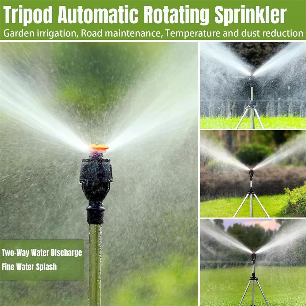 Automatic Rotating Sprinkler w/Tripod 360° Watering Nozzle for Garden Irrigation - Image 5