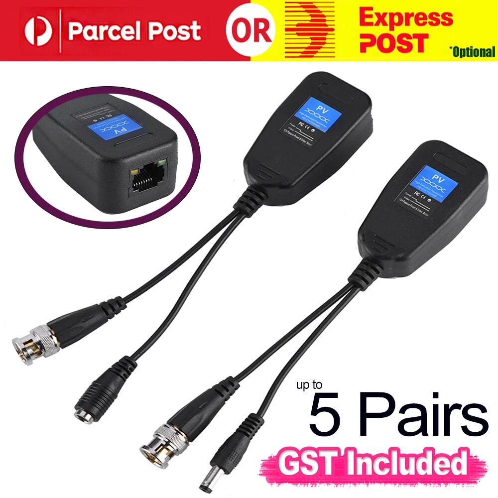 BULK CCTV Coax BNC Video Power Balun Transceiver to CAT5e 6 RJ45 Connector PTZ