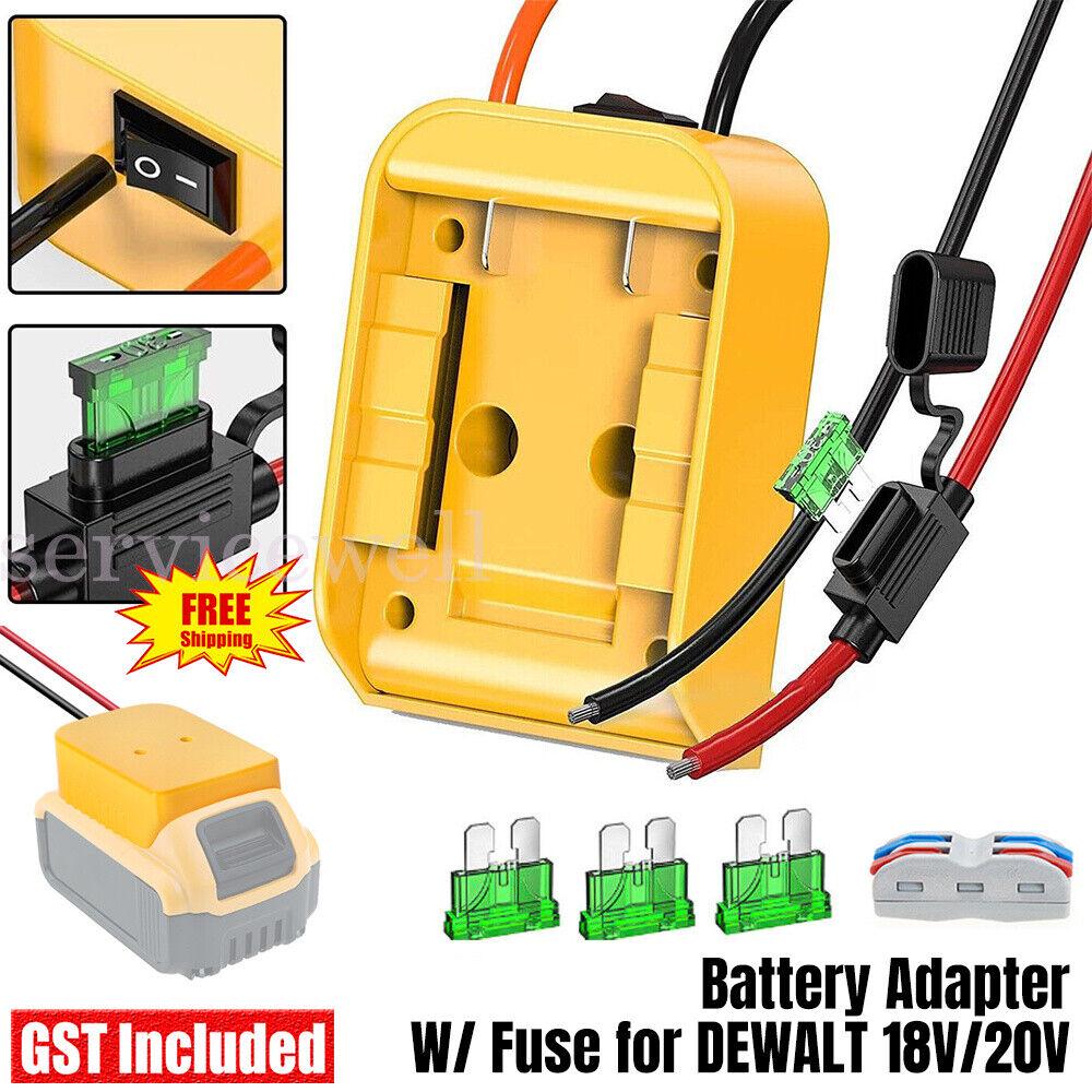 Battery Adapter With Fuse& Switch For Dewalt 20V /18V DCB205 Power Connecter NEW