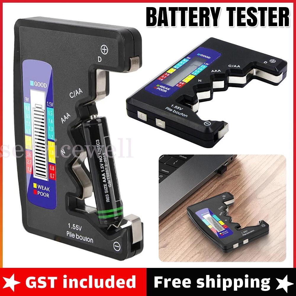 Battery Tester Tool Universal AA AAA C D 9V Button Accessory Cell Volt Checker