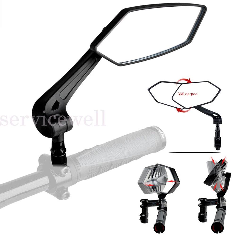 Bicycle Bike Cycle Handlebar Rear View Mirrors Rearview Rectangle Back Mirror - Image 2