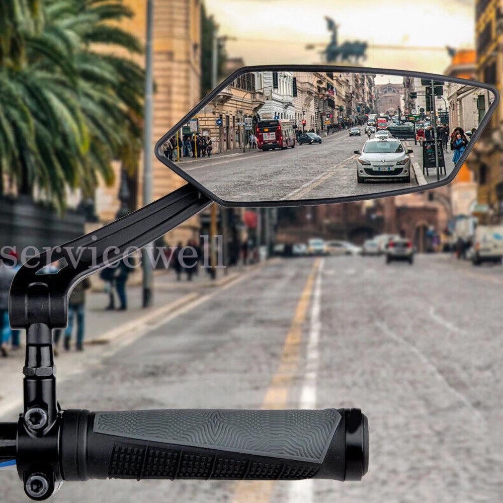 Bicycle Bike Cycle Handlebar Rear View Mirrors Rearview Rectangle Back Mirror - Image 3