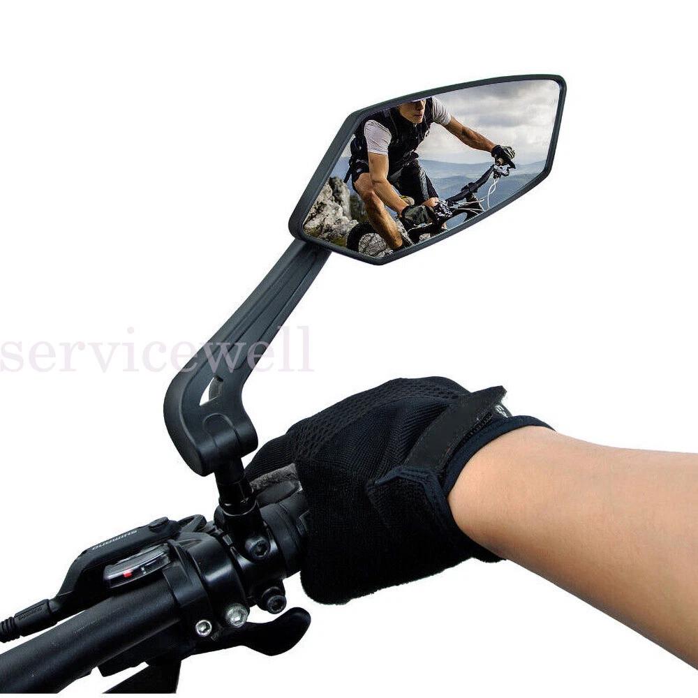 Bicycle Bike Cycle Handlebar Rear View Mirrors Rearview Rectangle Back Mirror - Image 5
