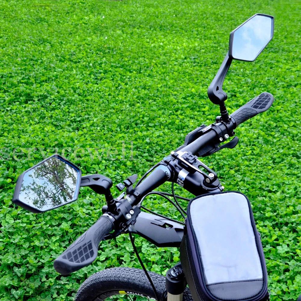 Bicycle Bike Cycle Handlebar Rear View Mirrors Rearview Rectangle Back Mirror - Image 7