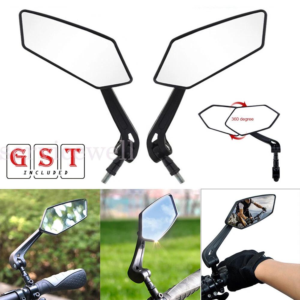 Bicycle Bike Cycle Handlebar Rear View Mirrors Rearview Rectangle Back Mirror