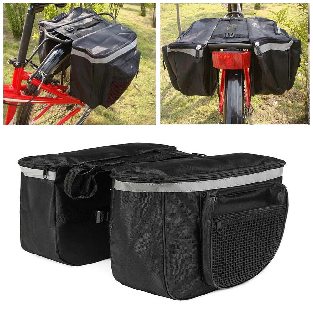 Bike Bicycle Rear Rack Panniers Bags Back Waterproof Seat Box Saddle Carry Bag