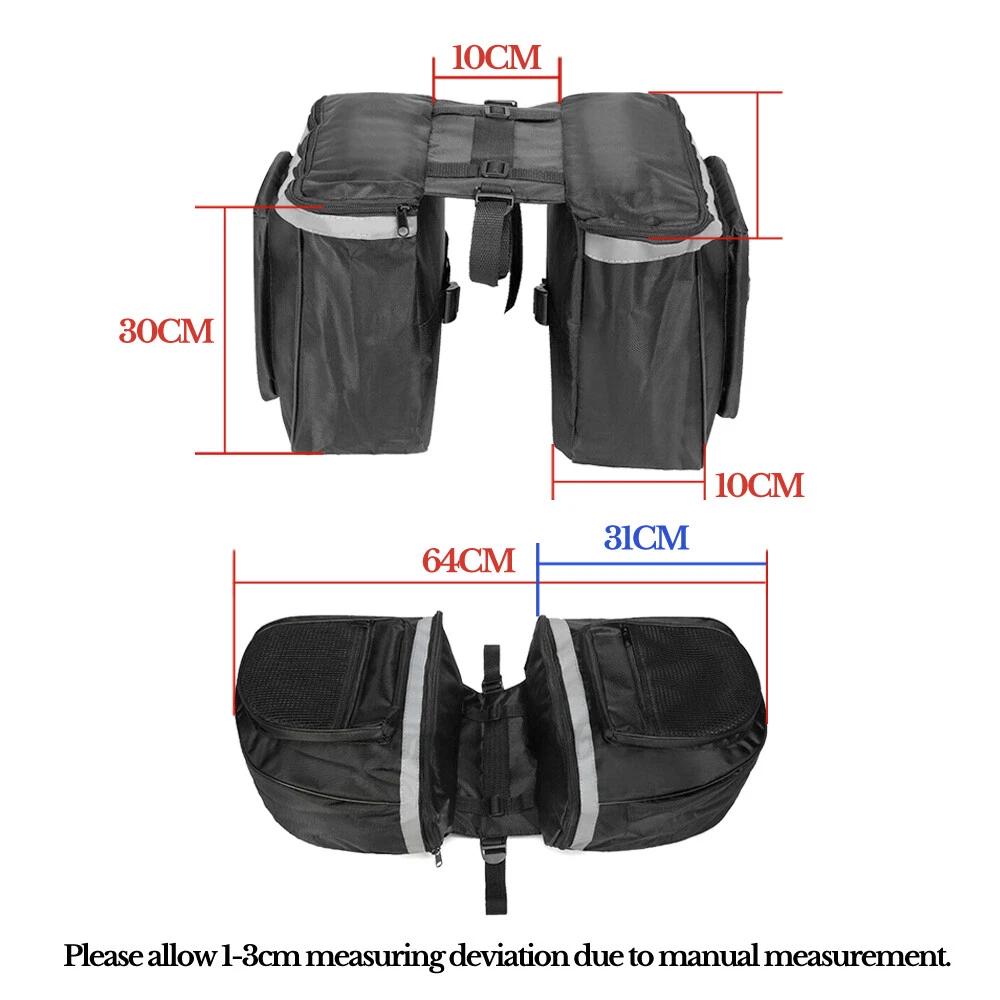 Bike Bicycle Rear Rack Panniers Bags Back Waterproof Seat Box Saddle Carry Bag - Image 2