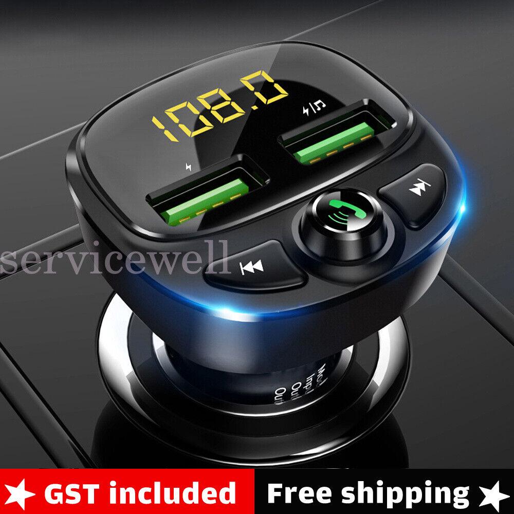 Bluetooth Car Phone Charger FM Radio Dual USB Wireless Adapter Cigarette lighter