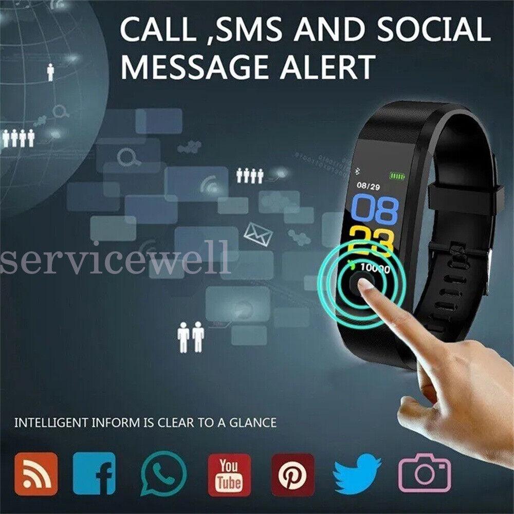 Bluetooth Smart Bracelet Heart Rate Sleep Monitor Sport Watch Fitness Tracker AU