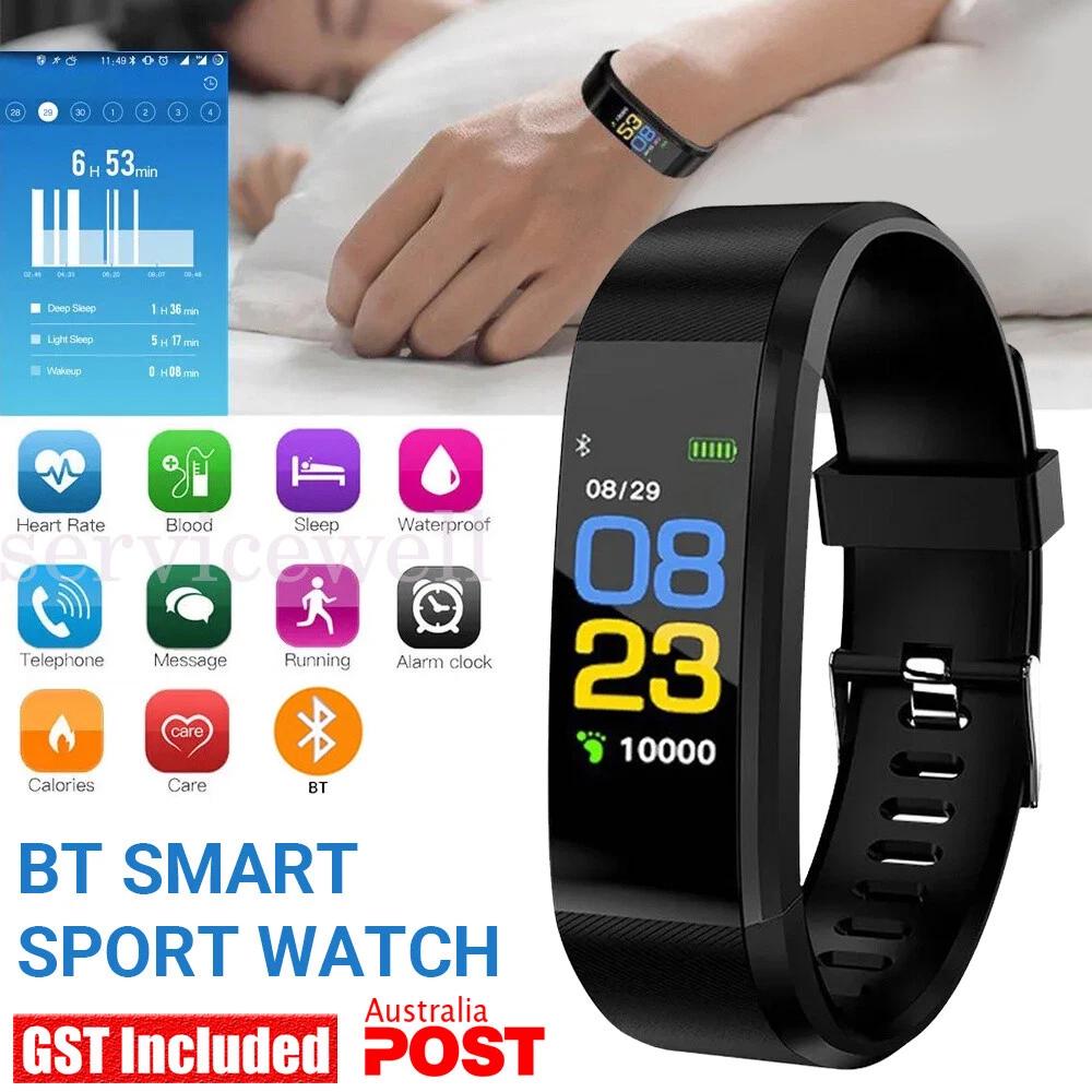 Bluetooth Smart Bracelet Heart Rate Monitor Watch Pedometer Tracker Sports