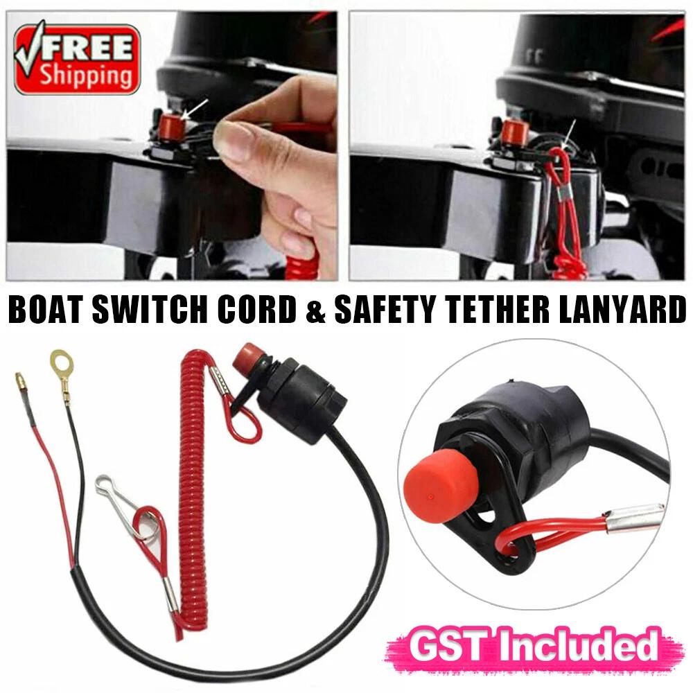 Boat Outboard Engine Motor Kill Stop Switch with Safety Lanyard Clip For Yamaha