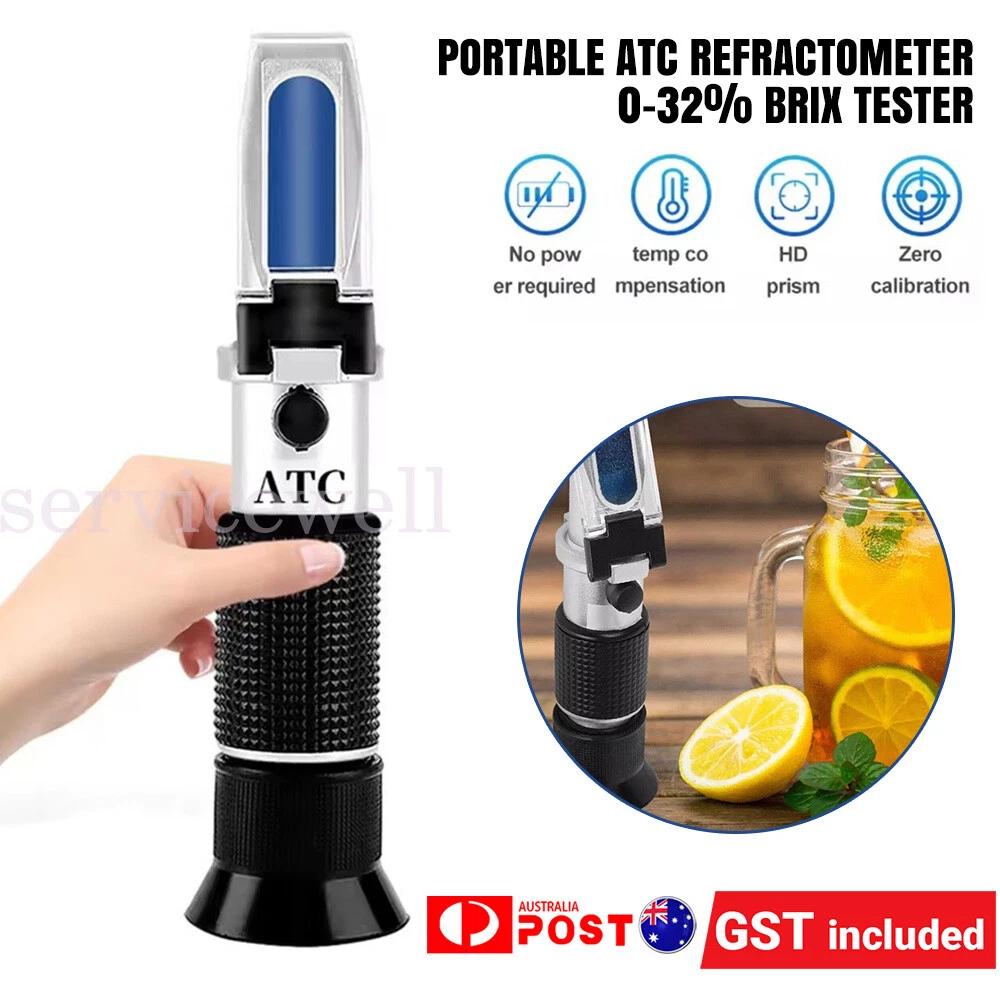 Brix Fruit Sugar Tester 0-32% ATC Refractometer with Temperature Compensation