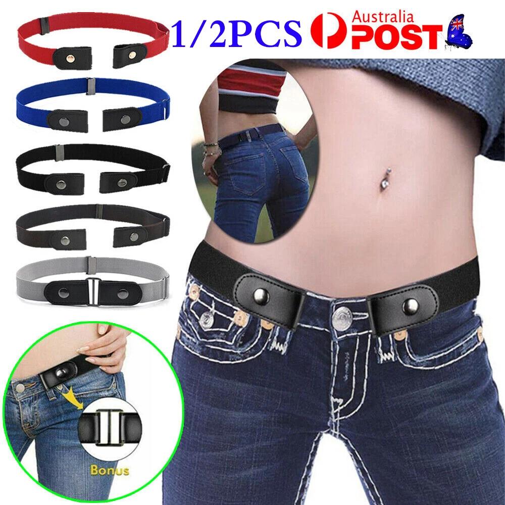 Buckle-free Elastic Invisible Comfortable Womens No Bulge Hassle Belt for Jeans