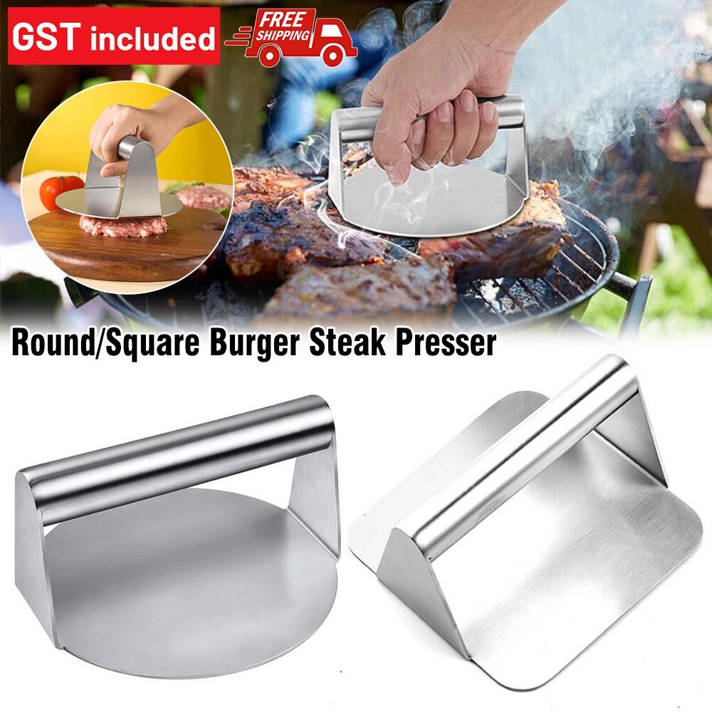 Burger Press Meat Smasher Hamburger Steak No-Rust for Griddle Accessory BBQ Home