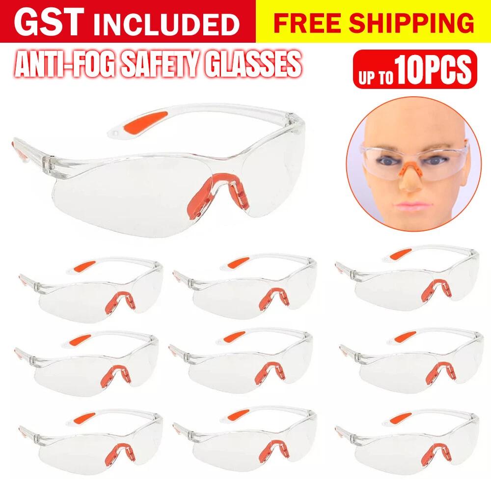 CLEAR SAFETY GLASSES LENS EYE PROTECTION PROTECTIVE EYEWEAR ANTI FOG SCRATCH AU