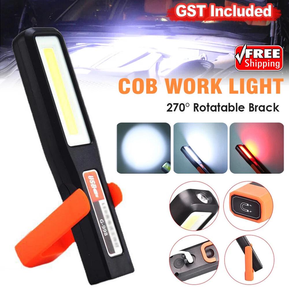 COB LED Work Light Car Mechanic USB Rechargeable Flashlight Torch Emergency Lamp