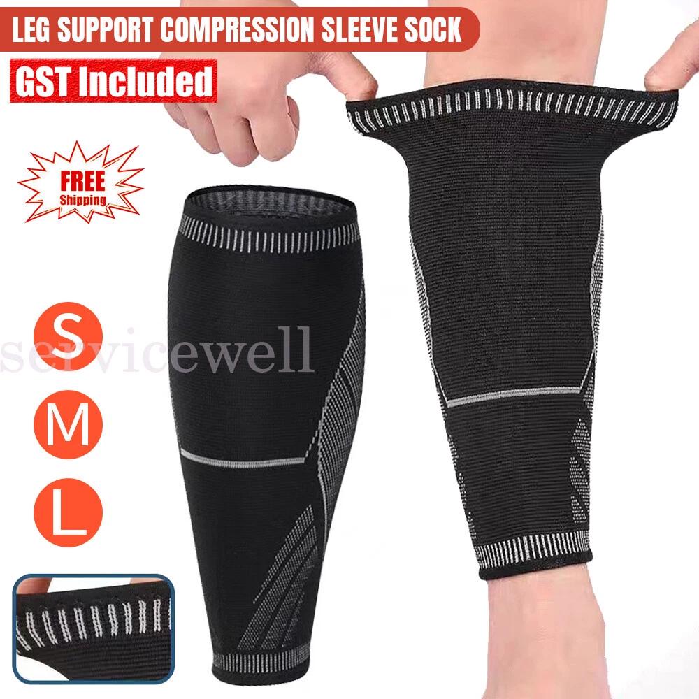 Calf Running Compression Sleeve Leg Sock Shin Splint Support Brace Guard Sports