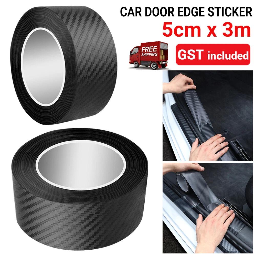 CarDoor Sill Protector Strip Carbon Fiber Bumper Sticker Rubber Trim Edge 5CM*3M