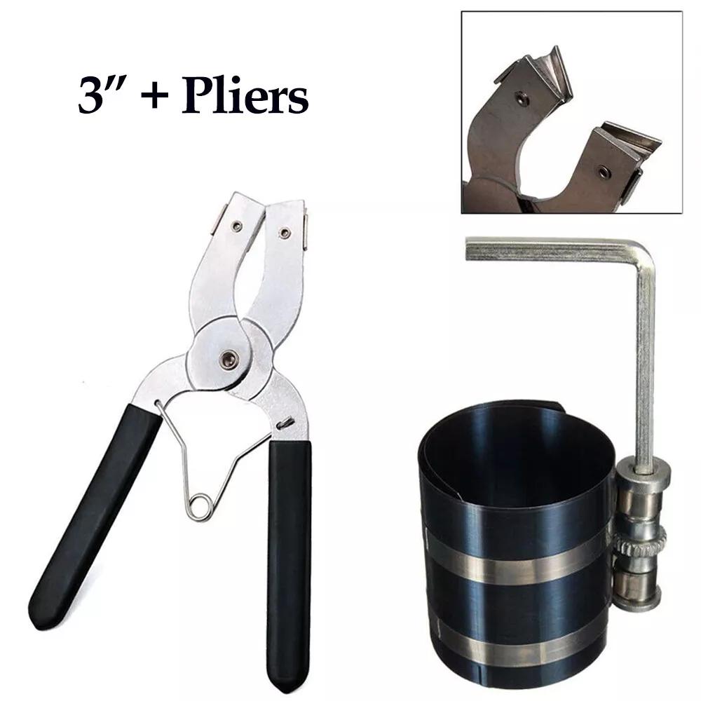 Car Auto Engine Installer Pliers Set 3  Piston Ring Compressor 53-150mm Ratchet