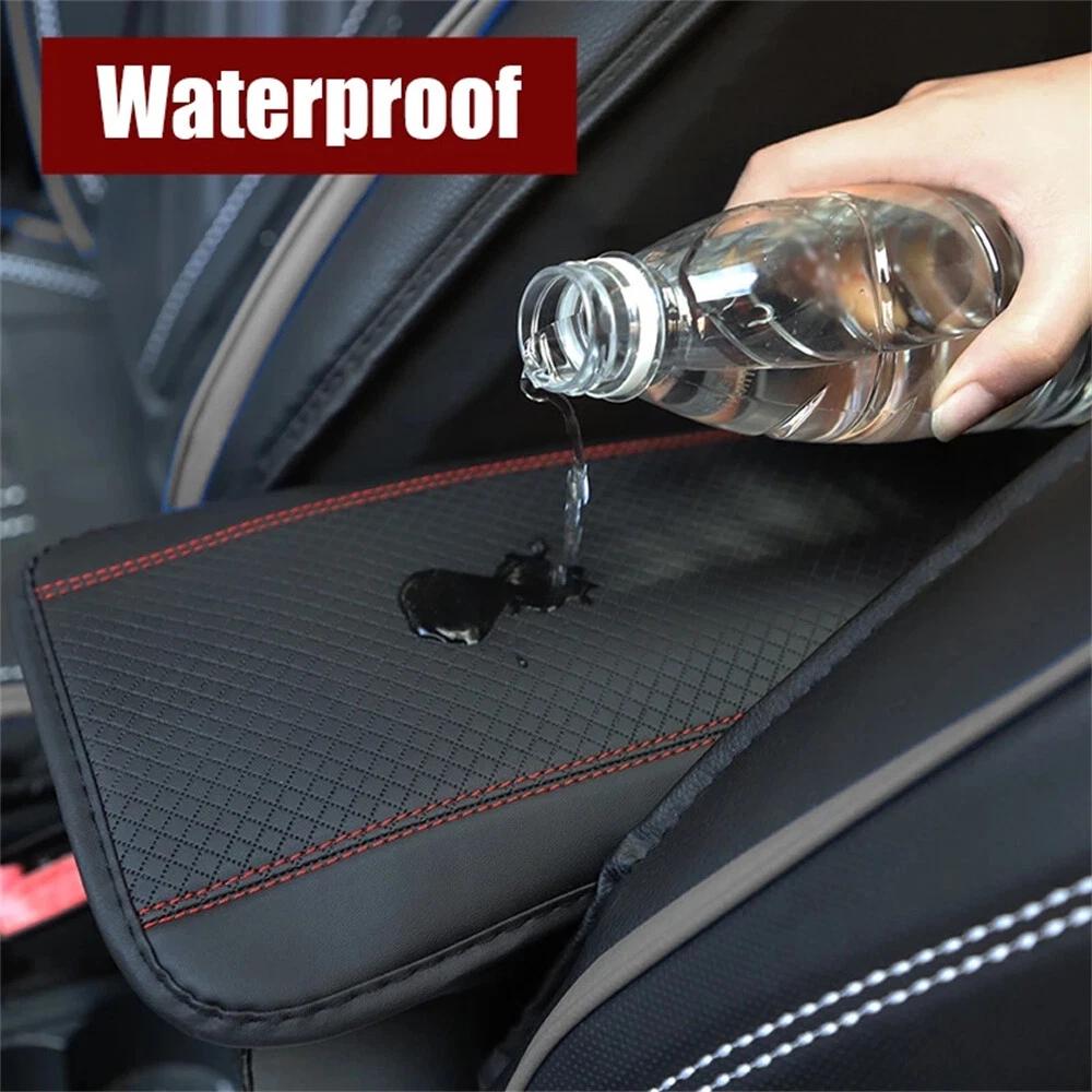 Car Leather Cushion Mat Armrest Cover Pad Center Console Box Protector 32*19cm - Image 3