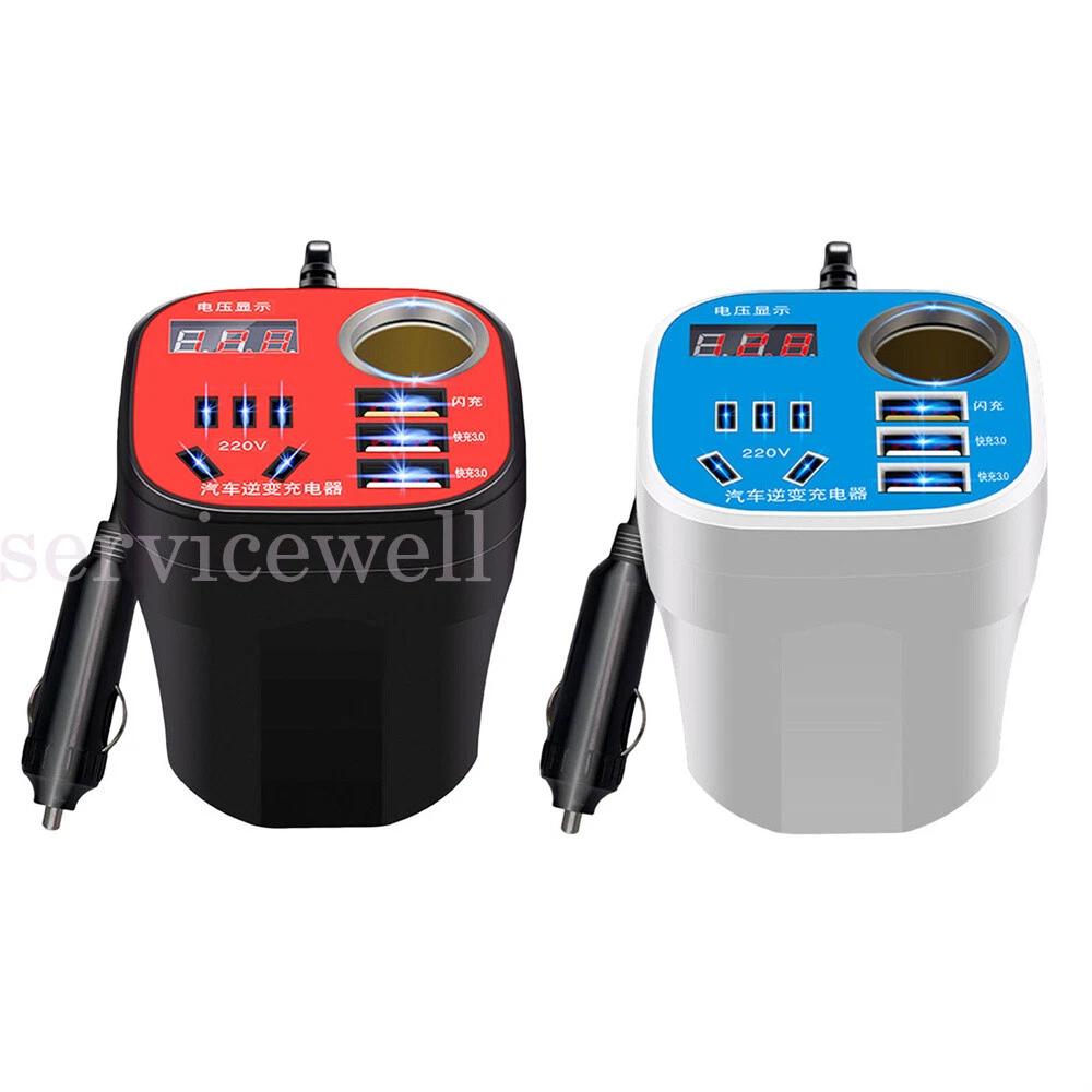 Car Mounted Cup Type Inverter-Converter QC Charger, Car Power Converter - Image 3